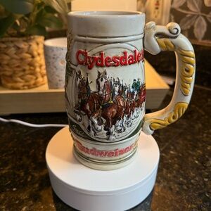 Budweiser Clydesdales Collectible Stein with Red and Gold Accents